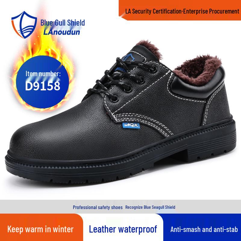 

Men s Winter Blue Steel Toe Safety Shoes - Anti-Smash, Puncture-Resistant, Fleece-Lined, Wear-Resistant Work Boots