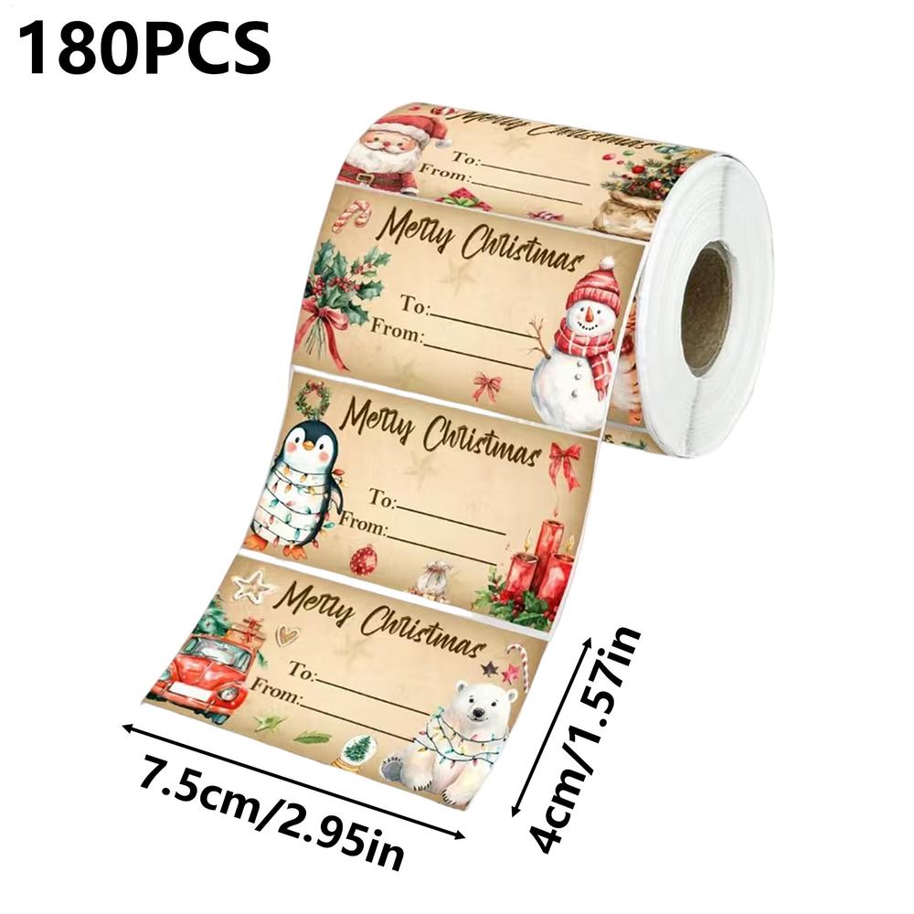 Christmas Sticker Roll Funny Party Favor Stickers For Holiday Greetings For Bread Bags Box Greetings Cards Handicrafts Wall