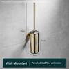 Modern Wall Hung Mounted 304 Stainless Steel Golden Round Toilet Brush Holder Set Gold Black Gun Grey Chrome