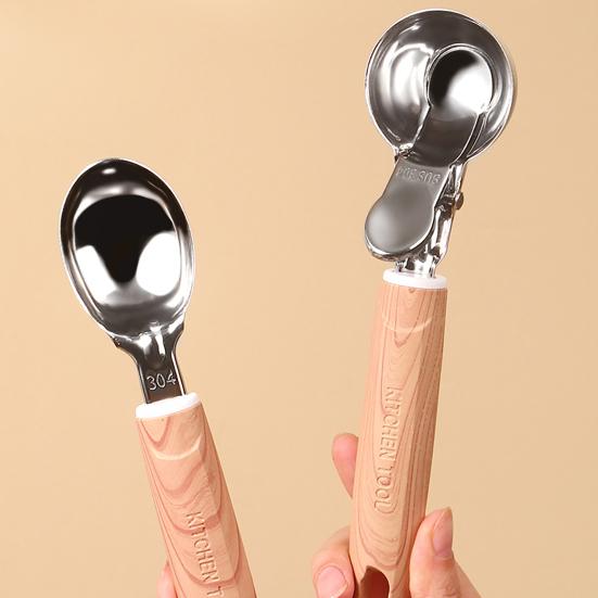 Stainless Steel Ice Cream Scoop with Trigger Release Melon Baller for Fruit Desserts Rust-Resistant Dishwasher Safe Essential Kitchen Tool for Home