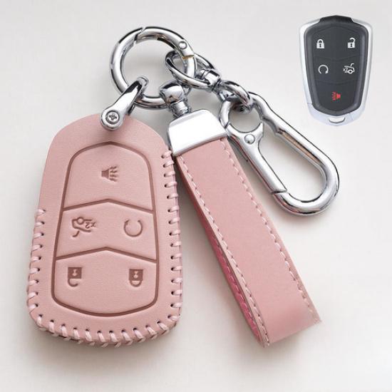 Genuine Leather Car Key Fob Case Cover For Cadillac Escalade ATS XTS CTS CT6 XT5