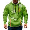 Men's Christmas Print Hooded Half-Zip Casual Sports Sweatshirt