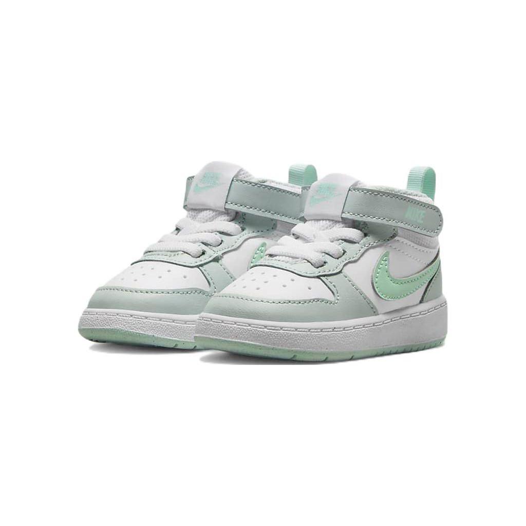 Nike Court Borough Mid 2 TD Pure Platinum Mint Foam Baby Sneakers Grey White CD7784-011