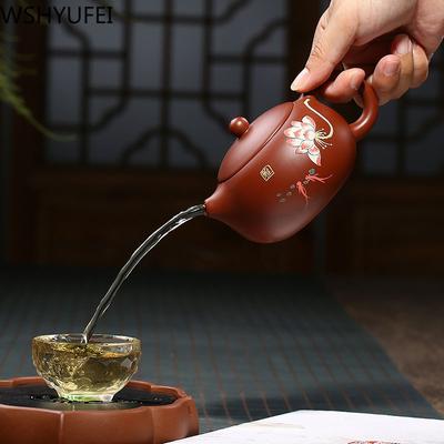 Yixing Teapot Purple Clay Xishi Tea Pot Beauty Handmade Kettle Tea Set Authentic Chinese Teaware 188 Ball Holes Filter 250ml
