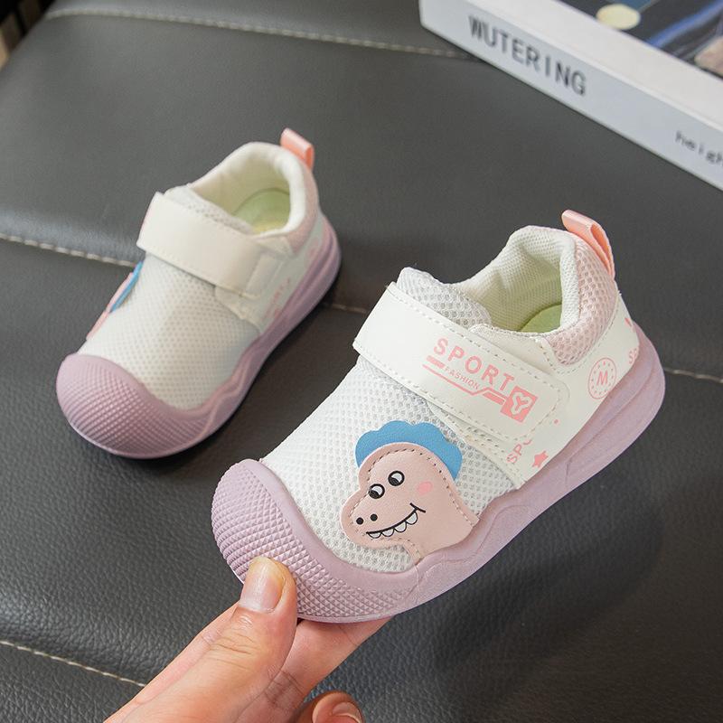 Toddler walking shoes for boys and girls, new autumn mesh shoes, breathable sneakers1-3Soft-soled functional shoes for 3-year-old children 18Inner Length12.5cm розовый
