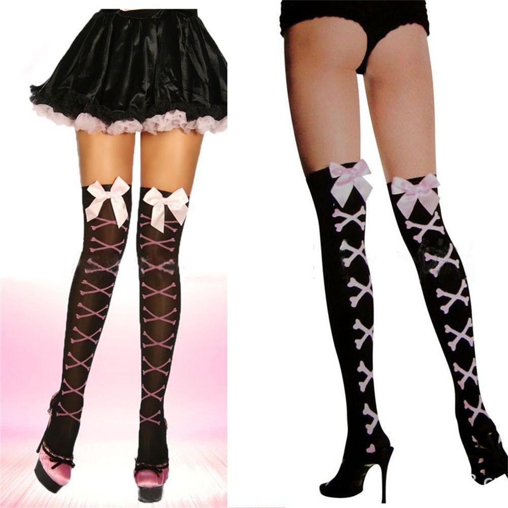 

New Top Bowknot Knee Thigh Over Long High Socks Stockings