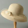 Summer women's gauze hat women's sun hat aristocratic hat women's mesh yarn curled flower top hat women's British celebrity cool hat