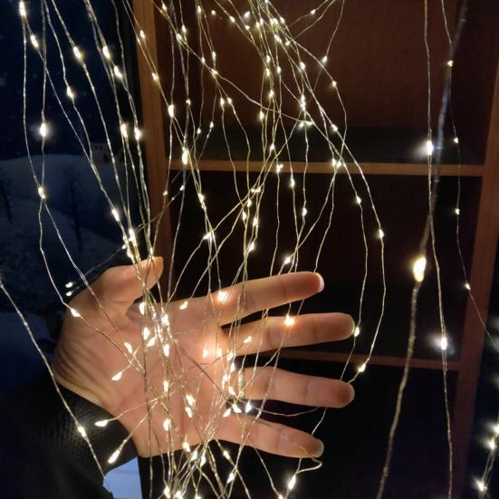 2026 Christmas Tree Waterfall Lights 8 Modes Cascading LED Fairy String Lights with Timer Waterproof for Indoor Outdoor Decor