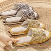 Linen Slippers Spring and Autumn Home Couple Indoor Non-slip Four Seasons Breathable Sweat-absorbing Cotton and Linen Slippers Summer