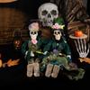 Halloween Romantic Skeleton Couple Figurines Craft Gothic Bride Groom Art Sculpture Groom Home Window Hanging Pendants Ornaments