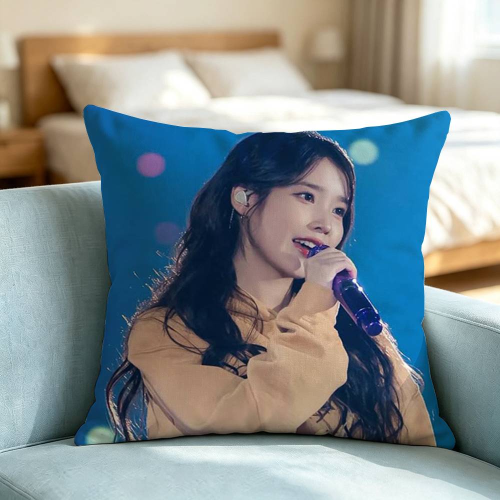 Lee Ji Eun IU Beauty Pillow Case Square Double-Sided Sofa Cushion Cover Bedroom Bedside Pillow Gift