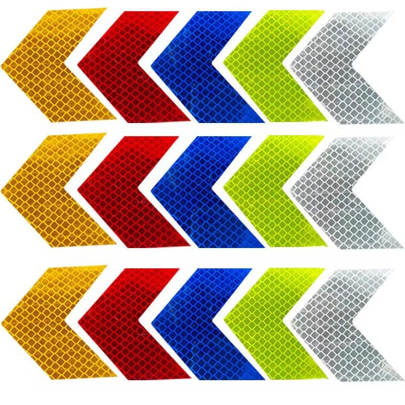 10PCS Arrow Reflective Adhesive Tape Sticker Decal Safety Caution Warning Reflective Tape For Truck Motorcycle Bicycle Moulding