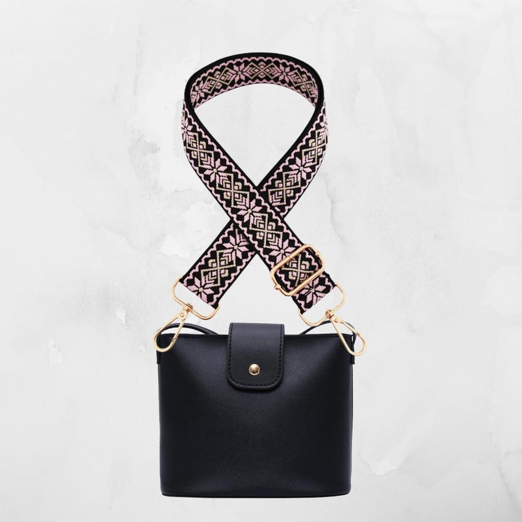 Comfortable Nylon Adjustable Shoulder Strap [emmy's Shop] Wide, (Blossom Black)