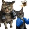 Cat Muscle Arm 3D Printed Cat Neck Hanging Decorative Toy with Muscles Cosplay for Kitten Party Halloween Costume Accessories
