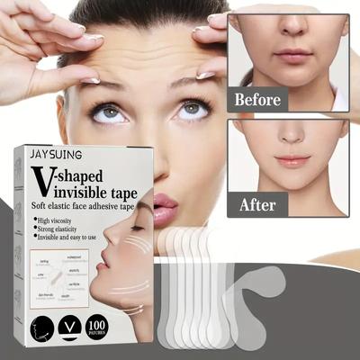 100pcs Invisible Instant Facelift Sticker Patches Thin Facial Tape To Lift Neck Eyes Double Chin & Fade Wrinkles - Beauty Tool