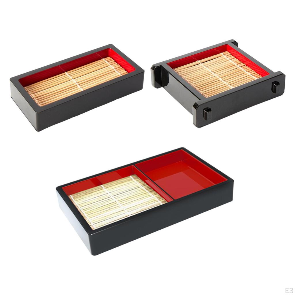 Cold Soba Noodle Plate Bamboo Serving Tray Easy to Clean Food Grade Japanese Platter Dish for Party