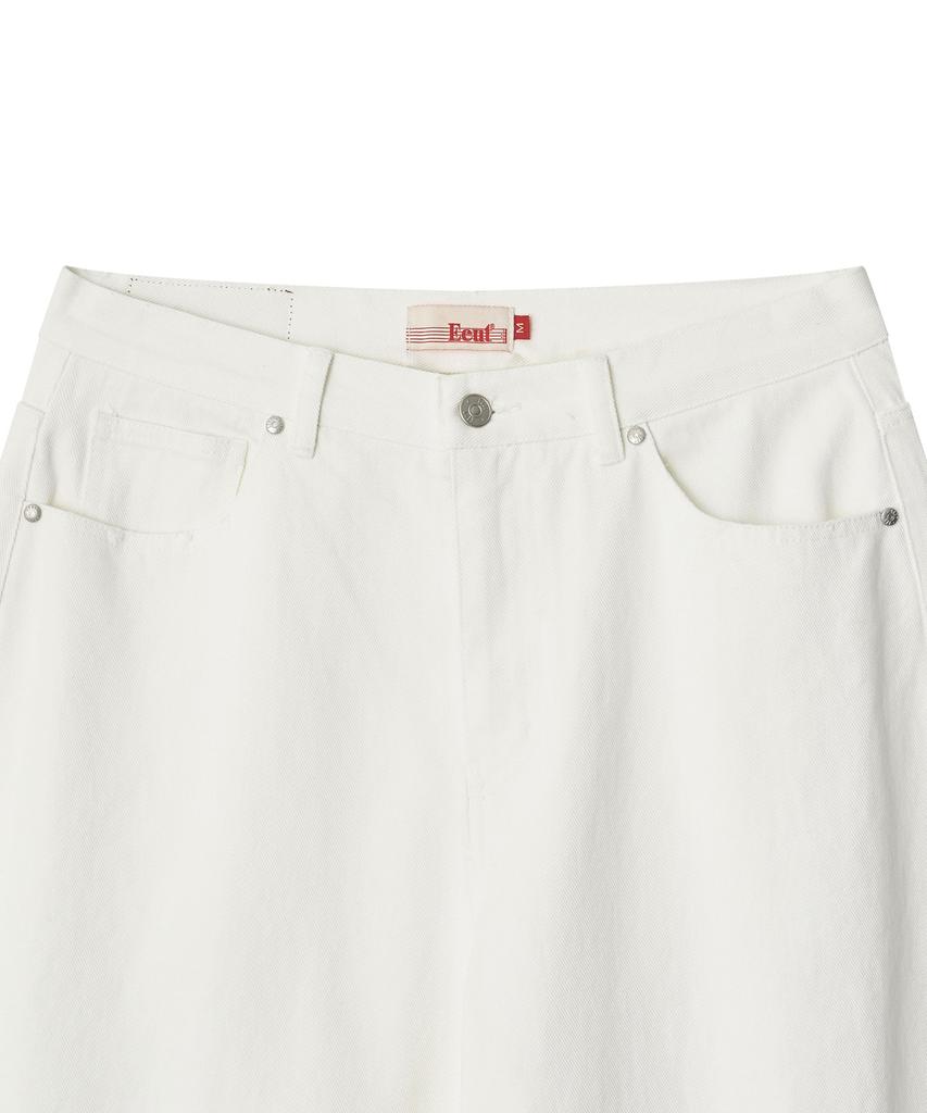 Iuteu Archive Label Denim Pants / White