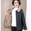 Women Winter Thick Plush Jacket Mom's Fur Collar Coat with Velvet Warm Quilted Coat
