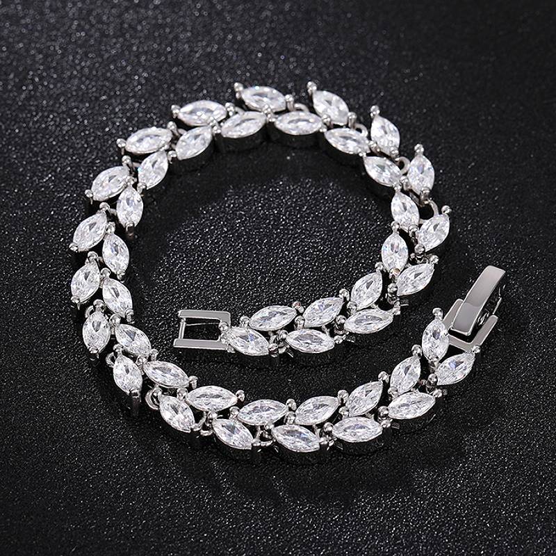Huitan Elegant Bright Marquise CZ Women Bracelet for Wedding Party Trendy Accessories Gold Color/Silver Color Delicate JewelryGood product