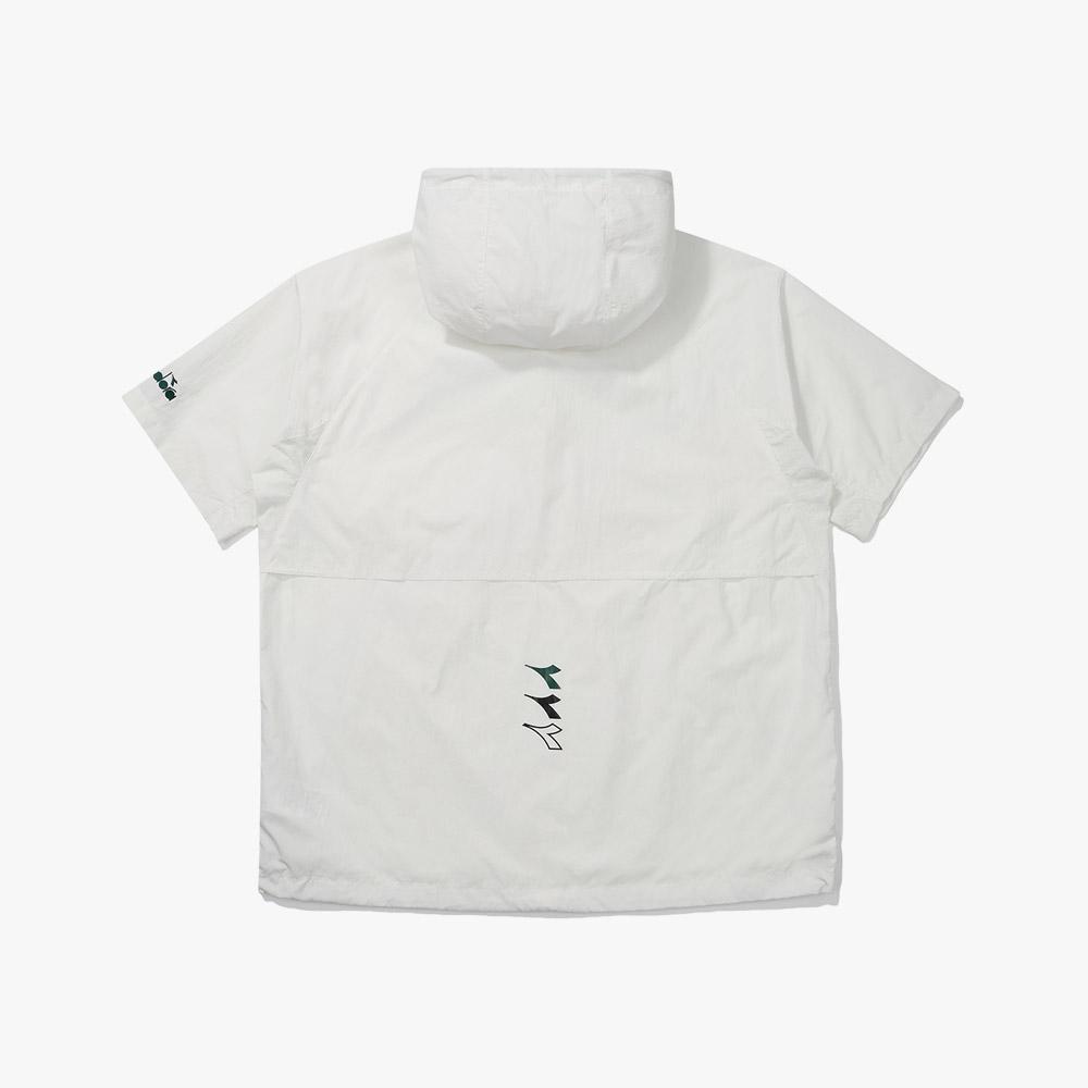 Diadora Comfy Hoodie Short Sleeve Anorak Off White