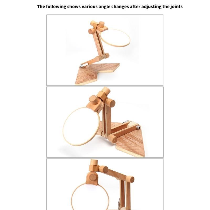 Height Adjustable Embroidery Hoop Holder Tabletop Stitching Frame Stand