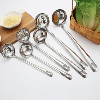 Colander Soup Spoon Anti-scalding Long Handle Thick Stainless Steel Strainer Skimmer Porridge Hot Pot Spoon