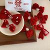 Cloth Velvet Red Bow Hairpin Plush Ancient Style Hairpin Cute Hanfu Hair Sticks  Baby