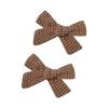 Handmade Bowknot Hair Clip For Kids Little Girl Fabric Wrapped Barrettes Comfortable Daily Wear Party Accessory 2PCS