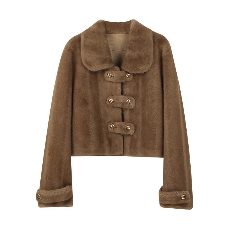 Short Faux Fur Coat Women Japanese Style Cute Soft Commute 2026