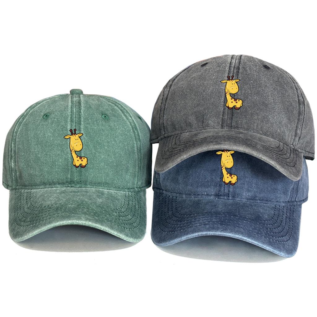 Cute Giraffe Printed Baseball Cap Adjustable Slouchy Baseball Hat Lightweight Vintage Sun Hat For Outdoor Golf Travelling Gifts