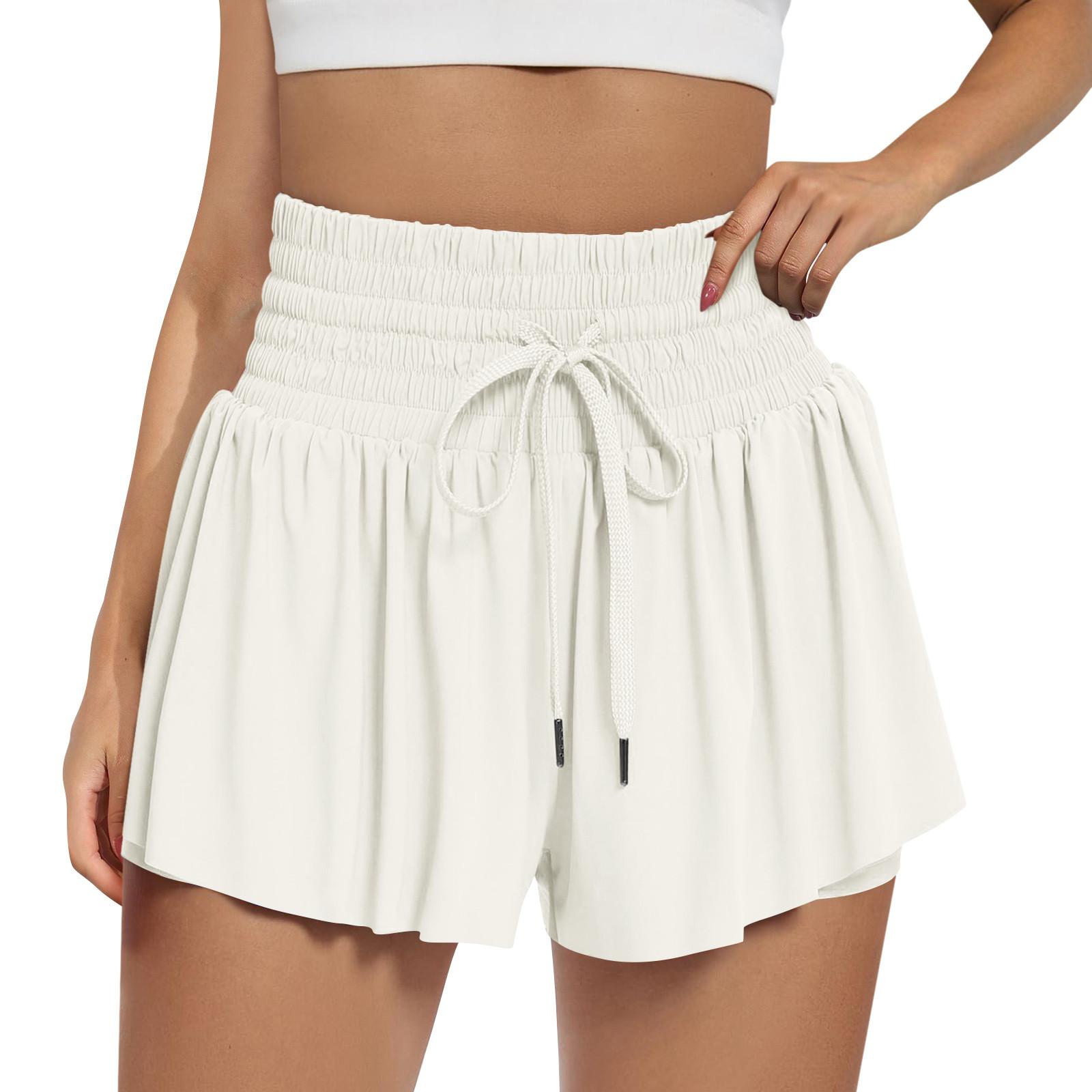 

Flowy Athletic Shorts For Women High Waisted Gym Yoga Workout Running Tennis Skirt Skort Cute Clothes Casual Summer XL білий