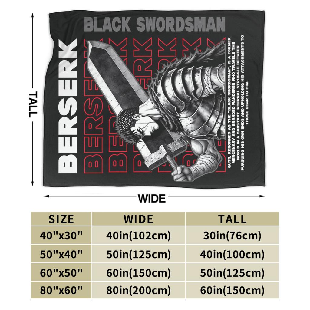 Anime Berserk Plush Blanket Girls Boys  Flannel Throw Blanket For Couch Chair Sofa Bed Soft Design Quality Bedspread Gift