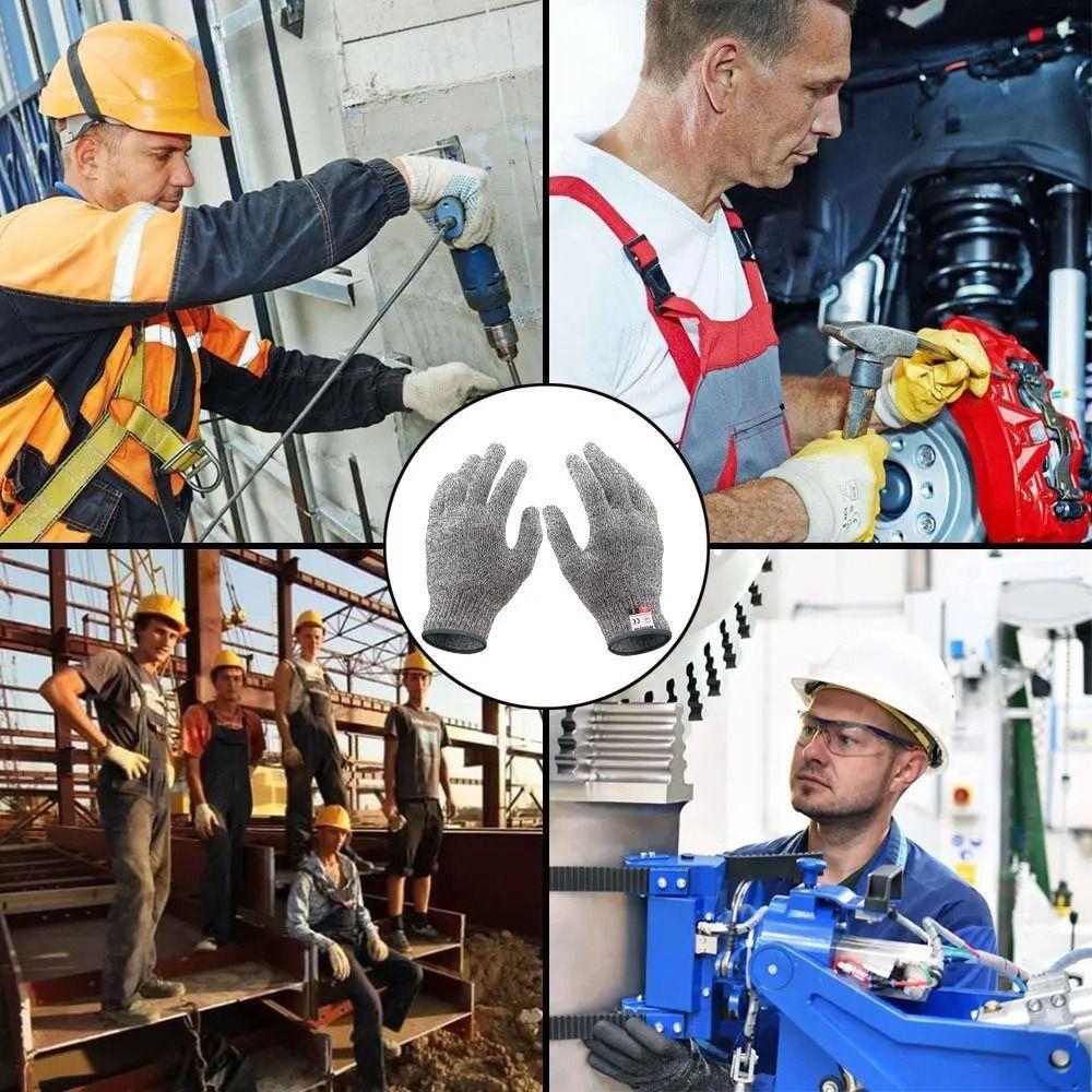 1pair Level 5 Safety Cutting Gloves High-strength Glass Cutting Gloves Anti-Cut Gloves  Gardening