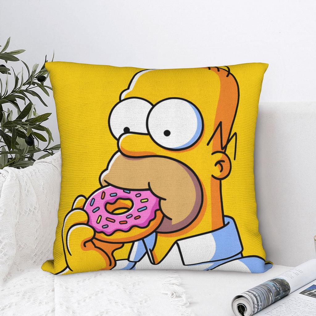 Pillow Case S-Simpsons Homer Eating Donut Graphic Pillow Cover For Wedding Party Home Decor Funny Pillowcases