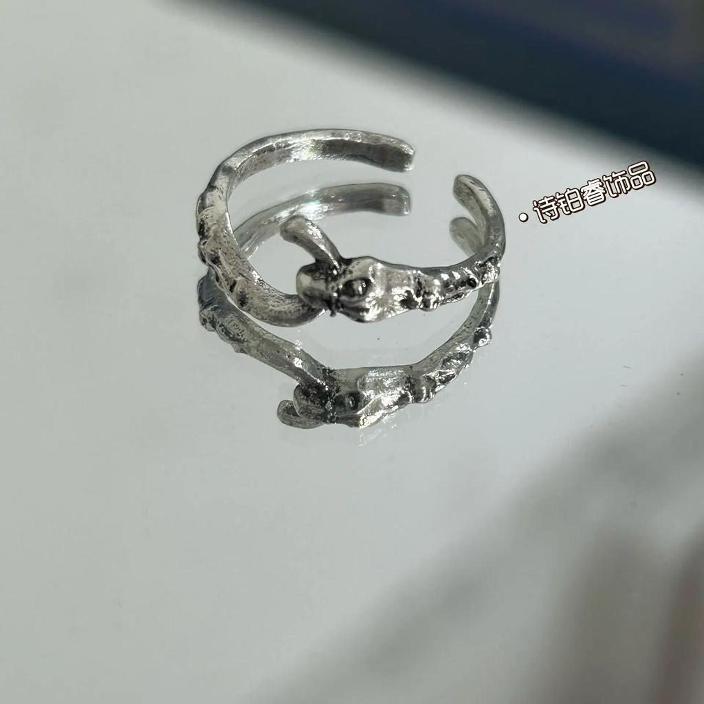 Fashion Winding Snake Rings Women Men Punk Hip Hop Minimalist Charm Minimalist Open Adjustable Silver Color Ring Daily Jewelry