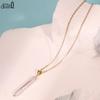 EFFIE QUEEN S925 Silver 14k Gold Baroque Freshwater Pearl Chain Pendant Necklace Natural Jewelry for Women Wedding Party GPN91