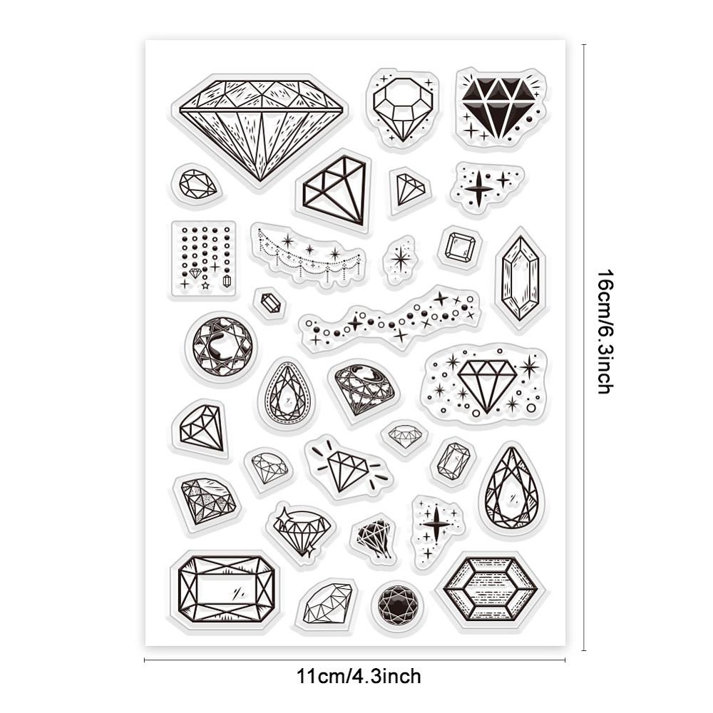 Custom PVC Plastic Clear Stamps for DIY Scrapbooking Photo Album Decorative Cards Making Diamond 160x110x3mm