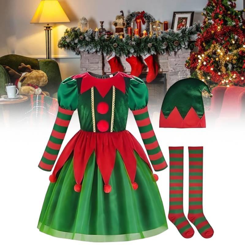 Cosplay Clown Children Costume Princess Dress Set Christmas Halloween Party