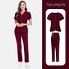 Beauty Salon Spa Club High Quality Hand Washing Clothes Work Clothes Staff Uniform Solid Color Set Nurse Clothes Embroidered Logo