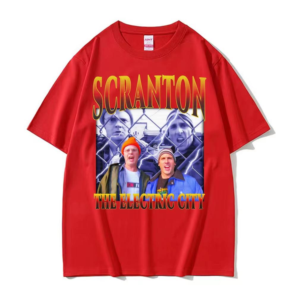 Funny Scranton The Electric City Vintage 90s Movie T Shirts Mens Clothing Fashion Classic Tshirt Cotton Comfort Casual T Shirt