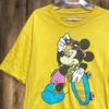 Used Character T-shirt Mickey Mouse Surf Holiday Sunglasses Yellow S (equivalent To M In Japanese Size) Size Vintage Used Vintage P20/