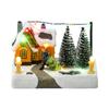 Christmas Snow Scene Xmas House with Music and Light Desk Decoration for Living Room