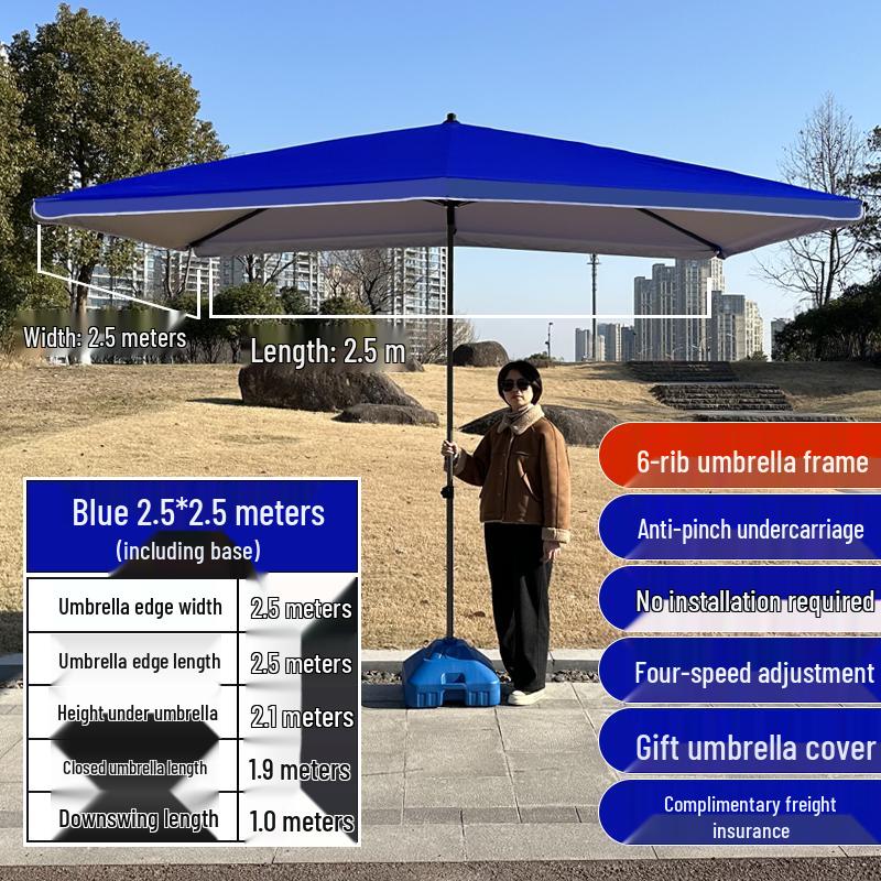 Large Outdoor Commercial Parasol - Thickened Square Patio Umbrella Tent