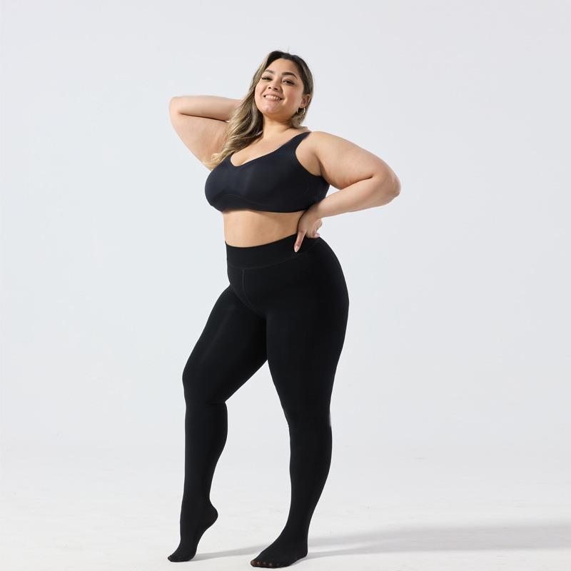 Large Size High Waist Winter Velvet Thickened Warm Outer Wear Integrated Bottoming Pantyhose Belly Pants