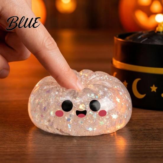Anxiety Relief Gifts for Kids Halloween Ghost Bun Stress Ball  Glitter Slow Rising TPR Fidget Toy Quicksand Pinch Toys with Steamer  Cute Spooky
