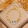European and American fashion pig nose diamond , personalized trend full of diamonds, light luxury high-end stainless steel 