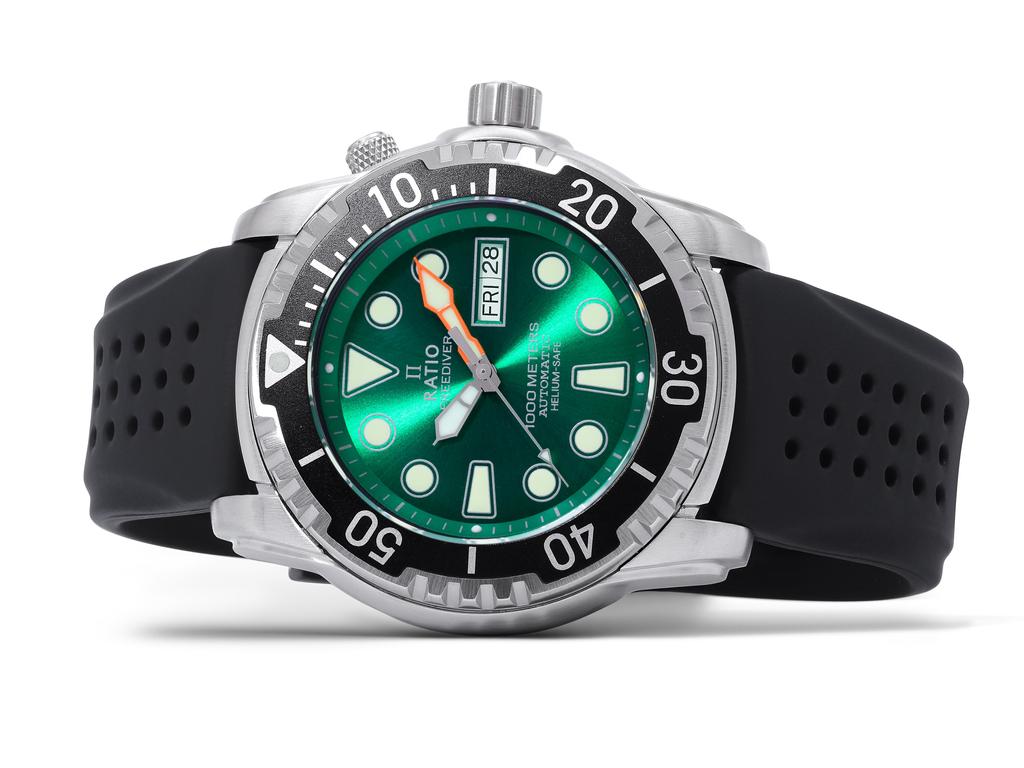 RATIO FreeDiver Helium-Safe 1000M Sapphire Automatic 1068HA90-34VA-GRN herreklokke