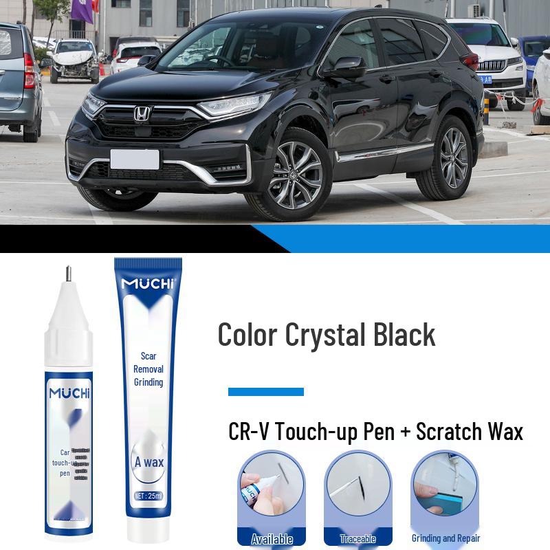 CRV Crystal White Pearl & Black Touch-Up Paint Pen for Car Scratches