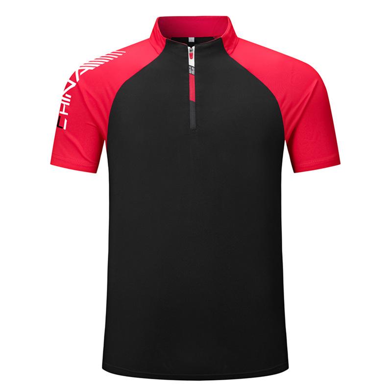 Quick-Dry Sports Short Sleeve Set: Casual Zipper for Table Tennis, Swimming, Martial Arts Coaching