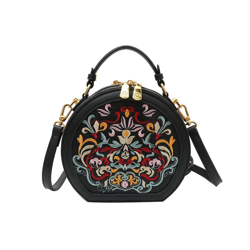 2025 Spring Women's Crossbody Bag: New Chinese Style, High-End Embroidered Small Round Handbag